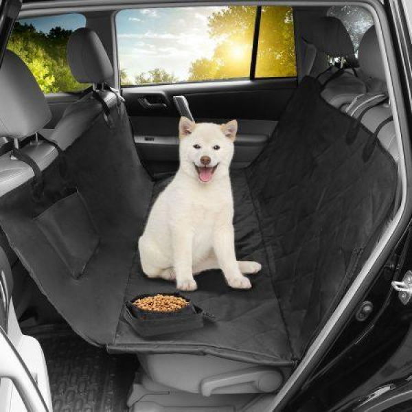 Waterproof Anti-Scratch Pet Car Seat Cover Hammock With Food Bowl For SUV Van Car Truck. Easy To Clean.