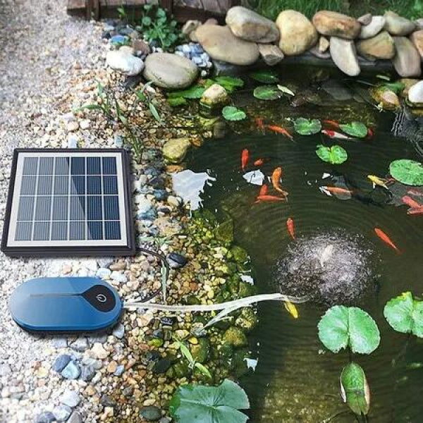 Waterproof Solar Powered Water Oxygen Pump and Pond Aerator for Aquariums, Fish Tanks, Pools, and Pond