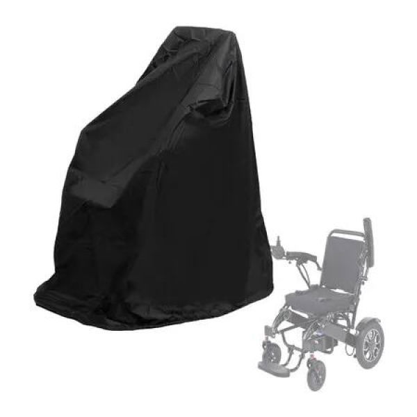 Waterproof Wheelchair Cover Mobility Scooter Storage Travel Dust Protective Adjustable Drawstring 115x75x130cm Black