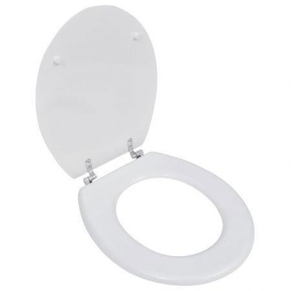 WC Toilet Seat MDF Lid Simple Design White