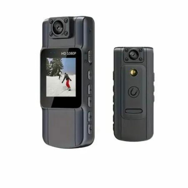 Wearable Body Camera, 1080P Body Camera with 180 Degree Rotating Lens and 1.54 Inch Screen, Night Vision Camera for Indoor Driving