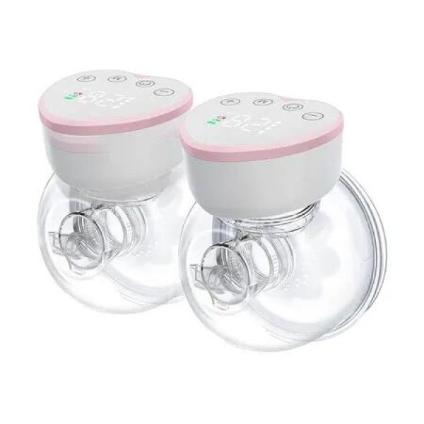 Wearable Breast Pump Hands Free Electric Breast Pump with 4 Modes 12 Levels Leak Proof Design Low Noise Pink