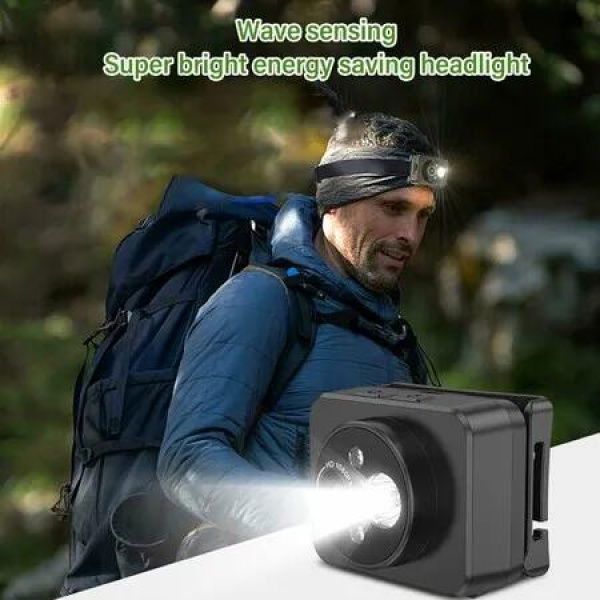 Wearable Camera with Flashlight LED Headlamp Video Recorder 45 Deg Adjustment Sensor Control 1080P Sports Video Recorder for Cycling Running Hiking