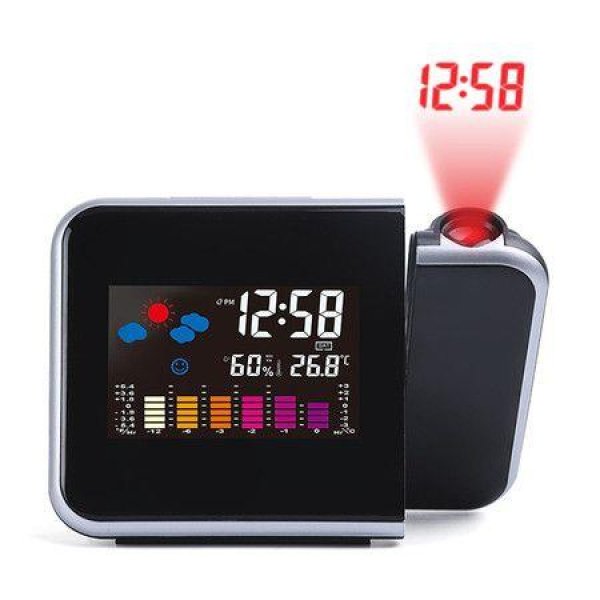 Weather Alarm Clock Max/Min Temperature & Humidity Records Clock Digital Projection Clock.