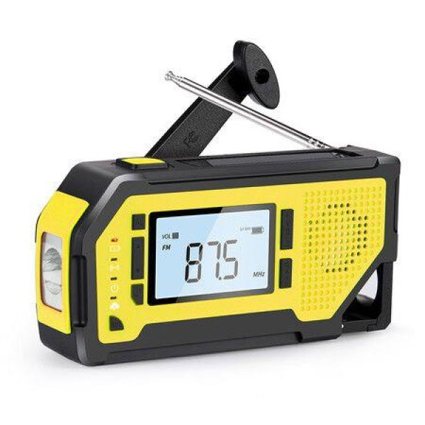 Weather Alert Emergency Radio Portable Replaceable Hand Crank Solar Powered Radio With Flashlight SOS Alarm For Power Outage Survival Kit