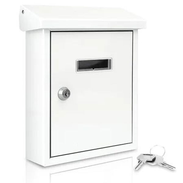 Weatherproof Wall Mount Mailbox,Outdoor Galvanized Metal Key Large Capacity, Commercial Rural Home Decorative and Office Business Parcel Box