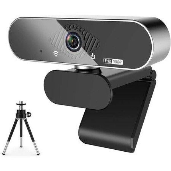 Webcam,1080P Pro HD Webcam with Stereo Microphone,110 Degree Wide Angle,Privacy Cover,Tripod,for Conferencing,Live Streaming,Recording