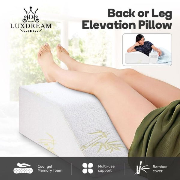 Wedge Pillow Cool Gel Memory Foam Leg Elevation Pillow Back Support Cushion