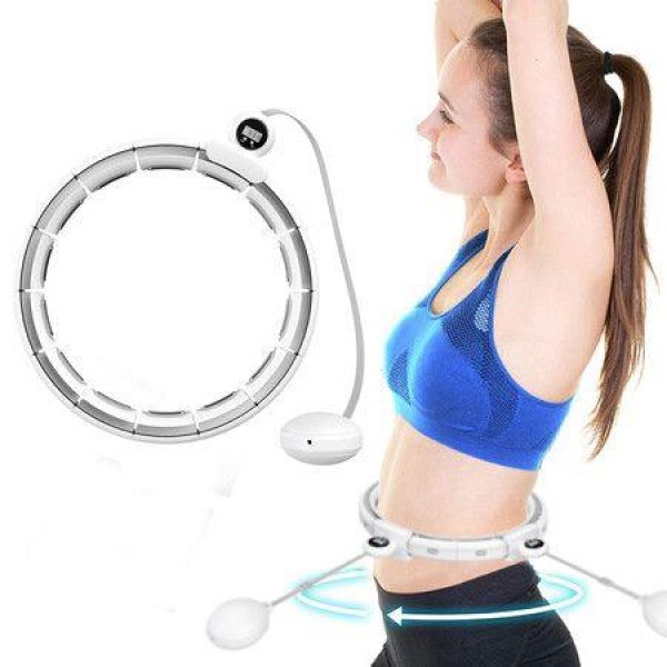 Weighted Hula Hoop Infinity Hoop Hula Hoops For Adults Weight Loss Adjustable 16 Knots Soft Rubber Gravity Ball Attached With A Timer Smart Hula Hoop