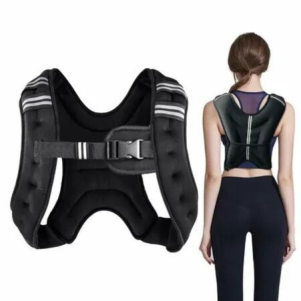 Weighted Vest,10kg Weight Workout Vest with Reflective Stripe for Women, Men, Strength Training, Running, Fitness, Walking, Training