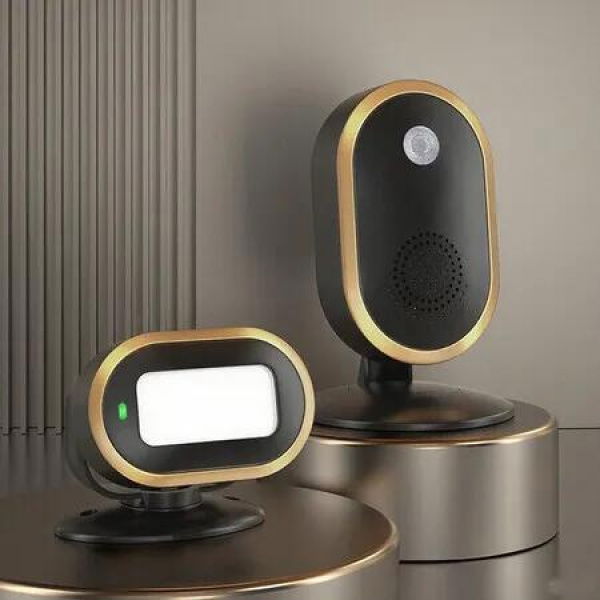 Welcome Doorbell, Motion Sensor Doorbell, Door Chime for Business When Entering, Store Welcome Entry Bellring, Multi languages 4 Volume Levels, Black