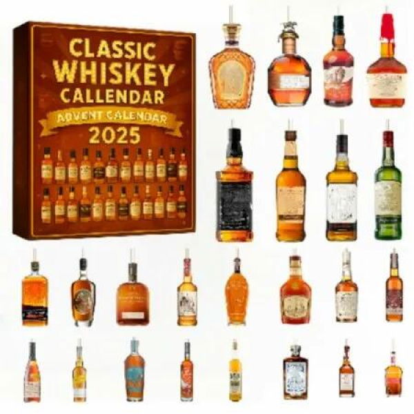 Whisky Advent Calendar Christmas 2D Acrylic Christmas Tree Pendant Christmas Decorations Desktop Ornament Christmas Gift