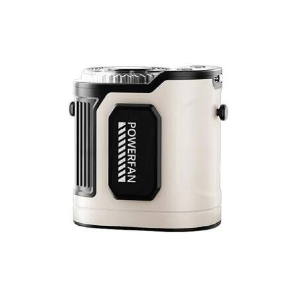 White 100 Speed USB Rechargeable Waist Fan Portable Outdoor Cooling LED Display Waterproof Dustproof Fallproof For Neck Handheld Use