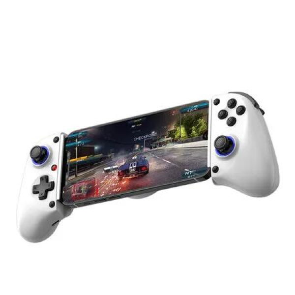 White BSP-D11 Game Controller with Stretching Compatible with PC Android Apple Switch & Other Platforms