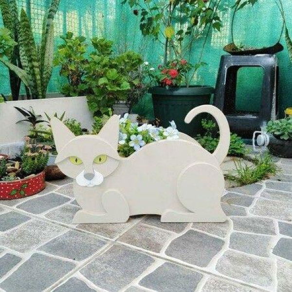 White Cat PotWhite Cat Flower Pot Cat Shaped Succulent Flower Pot Animal Shaped Succulent Vase For Home Garden Office Desktop Decoration