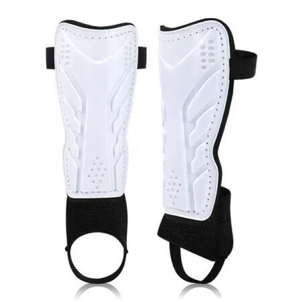 White Football 15cm Shin Pads For Kiids With Ankle Protection Non Slip Guards Training Equipment for Football Hockey Rugby Size S