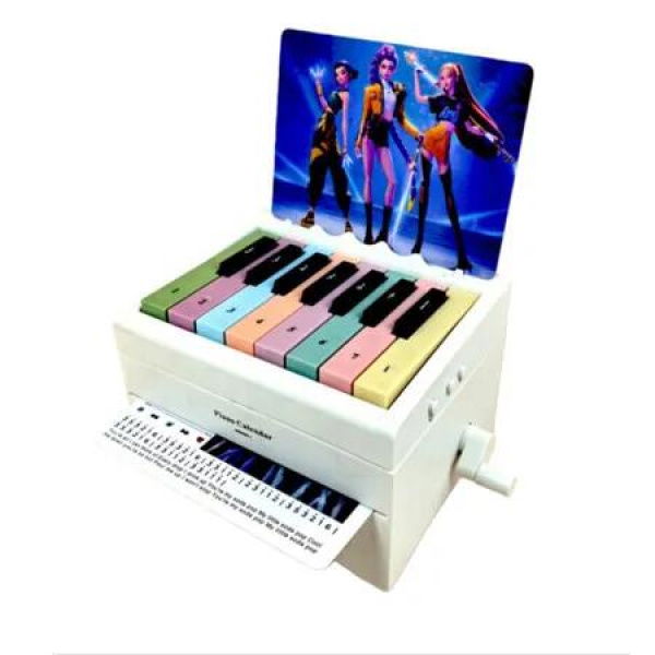 White KPOP Demon Hunters Bluetooth Piano with Lights 8 Instrument Voices Calendar Music Box Perfect Gift Idea