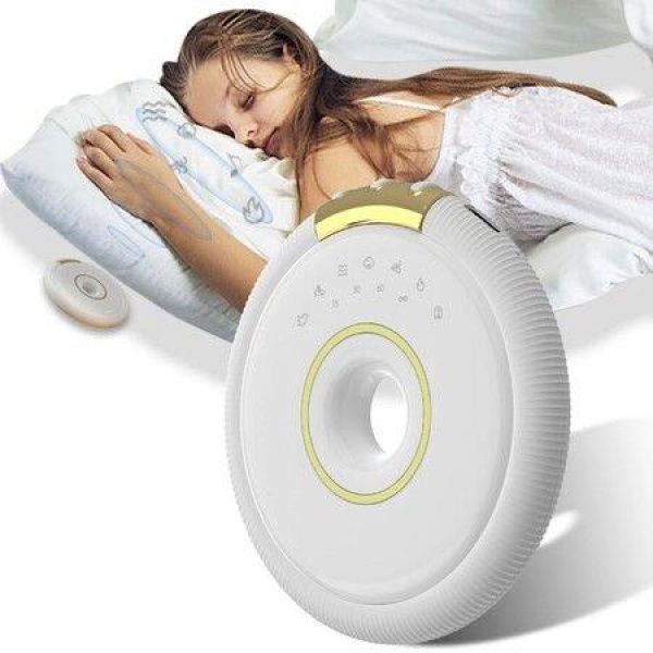 White Noise Machine,Bluetooth Pillow Speaker,Bone Conduction Sound Machine,Portable Sound Machine,Rechargeable,Timer,7 Non-looping Sounds (White)