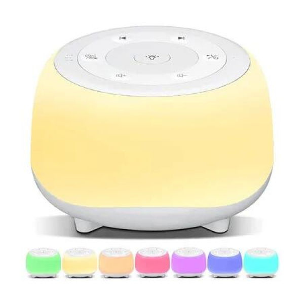 White Noise Sound Machine for Sleeping with Night Light, 34 Soothing Sounds, Rechargeable White Noise Machine for Kids Sleep