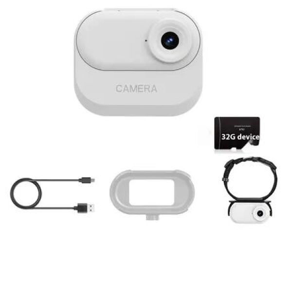White Pet Camera 32GB Card Magnetiic Charging HD Portable Recorder Outdoor Sports