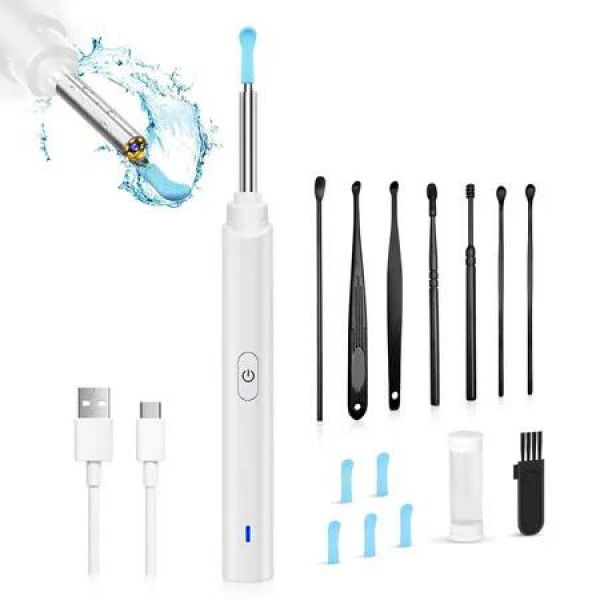 White Smart Visual Ear Pick Cleaner Earwax Cleaning Set with HD Camera Otoscope
