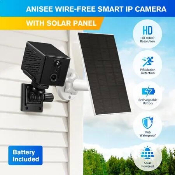 WiFi IP Security Camera CCTV Set 1080P HD Wireless Night Vision Home Outdoor Surveillance System Solar Battery Powered Waterproof