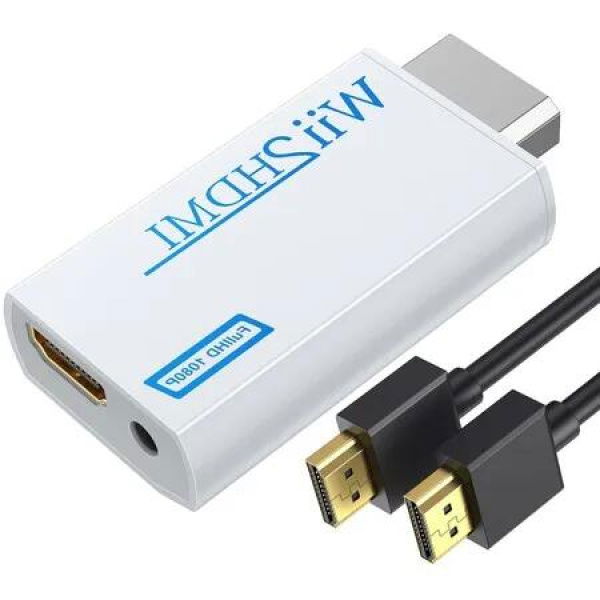 Wii to HDMI Converter: Enhance Your Gaming Experience with 1080p High-Definition Output and 3.5mm Audio Support(White)