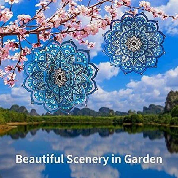 Wind Spinner Outdoor Metal Stainless Steel Hanging 3D Wind Sculptures & Spinners For Yard Garden Backyard - 1PC.