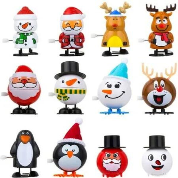 Wind Up Toys Christmas Kids Party Favours 12 PCS Stocking Stuffers Goody Bag Fillers Birthday Gift Playtime Novelty Presents Festive Entertainment Children Celebration