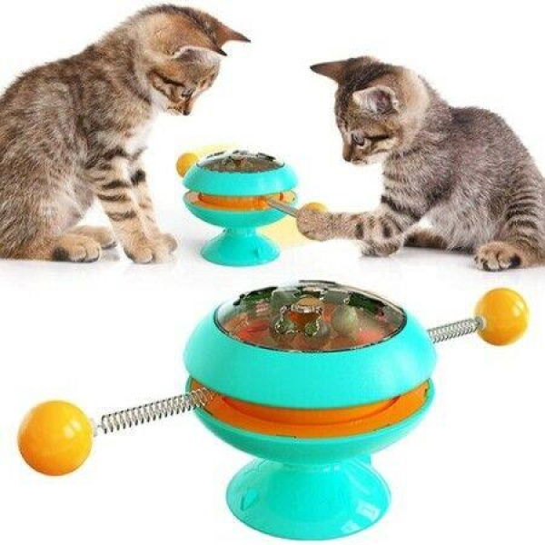 Windmill Cat Toy Balls Interactive Cat Catnip Toy With Strong Suction Cup With Catnip