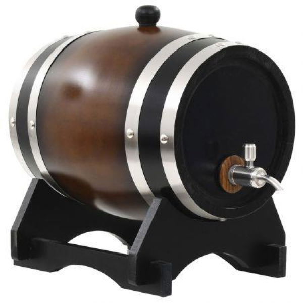 Wine Barrel With Tap Solid Pinewood 6 L