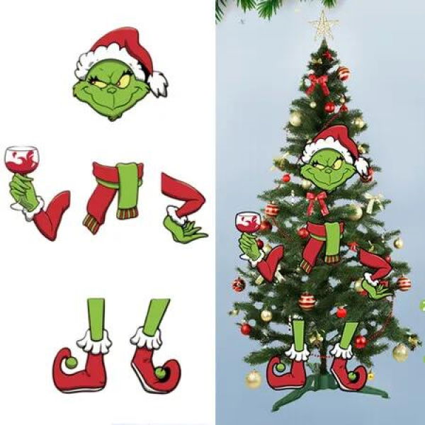 Wine Glass Pattern Grinch Christmas Tree Decoration Ideal For Christmas Tree Decorations And Festive Events