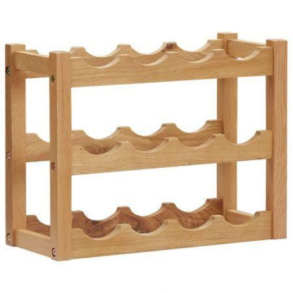 Wine Rack For 12 Bottles 47x21x36 Cm Solid Oak Wood