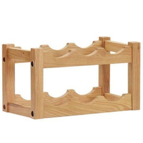 Wine Rack For 6 Bottles 37x21x21 Cm Solid Oak Wood