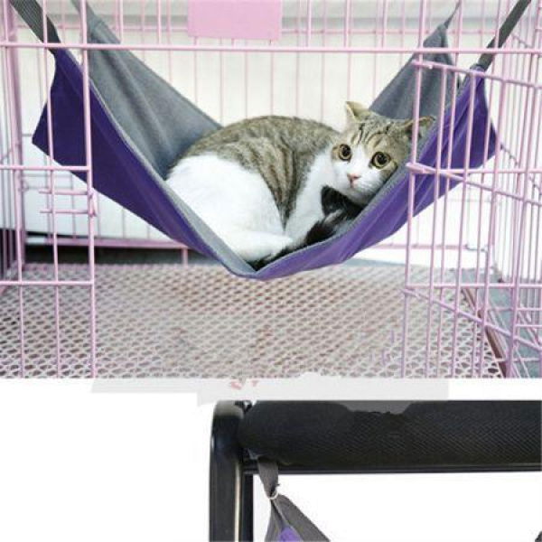 Winter And Summer Waterproof Oxford Cloth Cat Hammock / Purple / Large.