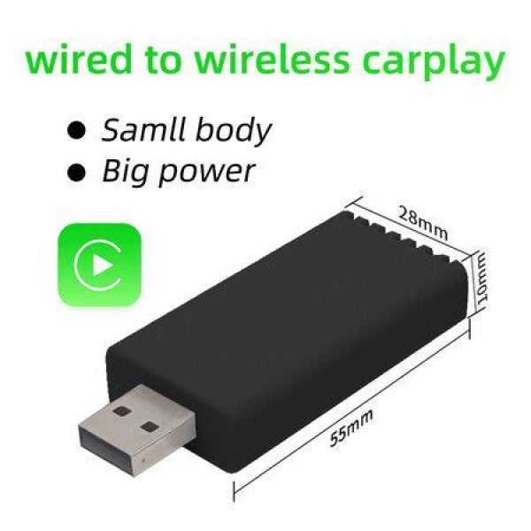 Wired To Wireless CarPlay Adapter For OEM Car Stereo Auto Connect Smartphone With USB Link Plug And Play