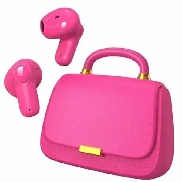 Wireless ANC Handbag Bluetooth Headphones,Earbuds,Premium Sound,22 Hours of Playtime,Mini Portable Charging Case Color Red