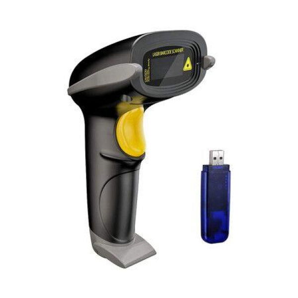 Wireless Barcode Scanner 328 Feet Transmission Distance USB Cordless 1D Laser Automatic Barcode Reader Handhold Bar Code Scanner With USB Receiver For StoreSupermarketWarehouse