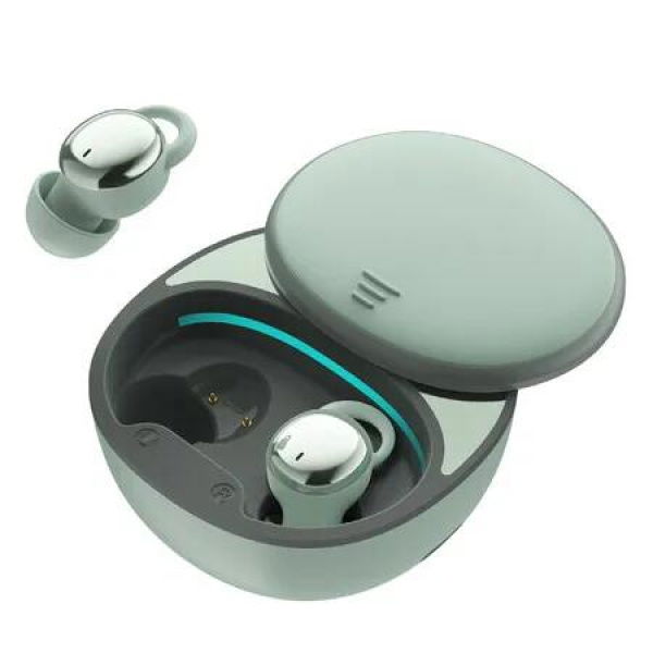 Wireless Bluetooth Earbuds Comfortable Noise Blocking LED Power Display Music Sleep Dual Mode for Sleeping Working Hiking Color Green