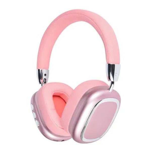 Wireless Bluetooth Headphones,HiFi Stereo Over Ear Headphones with Microphone,Foldable Lightweight Bluetooth 5.3 Headphones for Travel Office,Pink