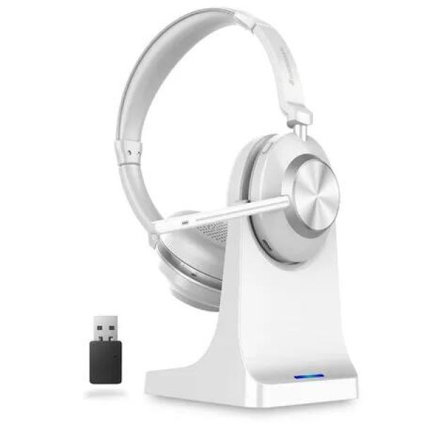 Wireless Bluetooth Headset with Microphone Noise Cancelling Talktime with USB Dongle for PC/Computer/Laptop/Cell Phones