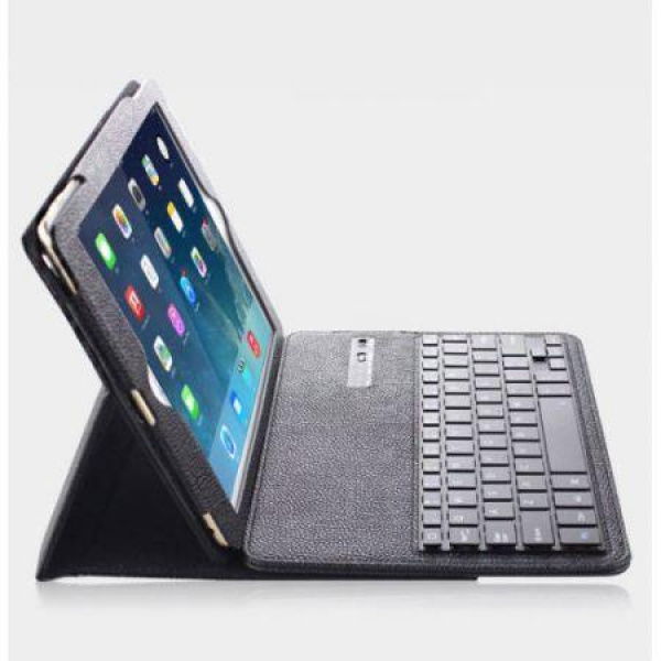 Wireless Bluetooth Keyboard Leather Case Stand For Apple IPad Air IPad 5 - Black