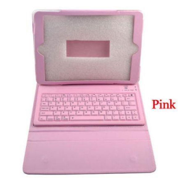 Wireless Bluetooth Keyboard PU Leather Case Stand For Apple IPad Air - Pink