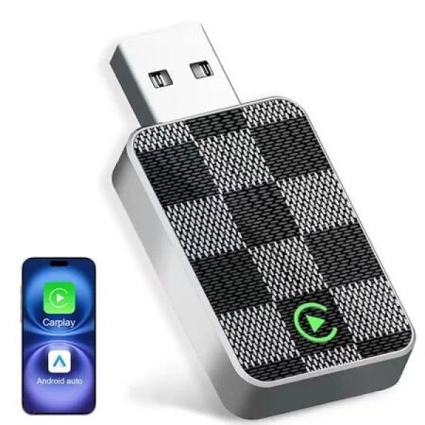 Wireless CarPlay Adapter and Android Auto 2 in 1 Dongle, Fast and Stable Wireless Converter for Wired CarPlay, Compatible with iOS 10+ and Android 11+