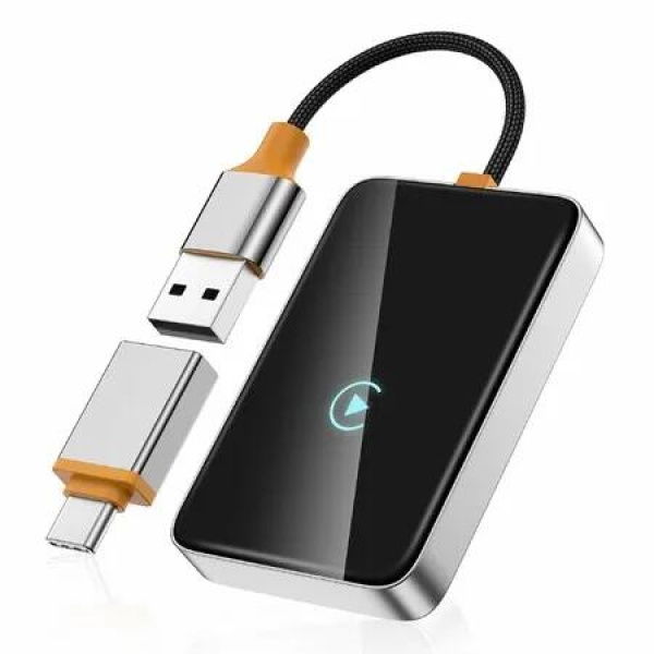 Wireless CarPlay Adapter Apple iPhone Convert Wired to Wireless USB Type C Bluetooth Car Play Adapter Fast Stable Connection for Cars Plug Play