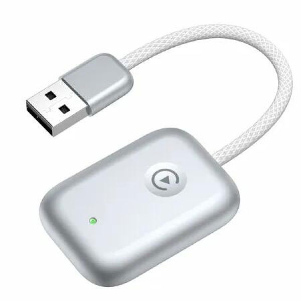 Wireless CarPlay Adapter Upgrade Wired to Wireless Apple CarPlay Compatible iOS Plug and Play Stable Connection(Silver)