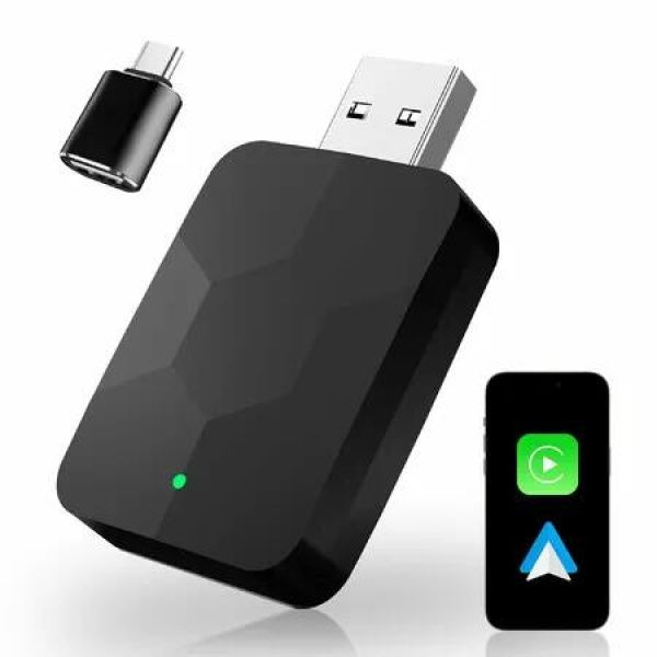 Wireless Carplay Adapter,2 in 1 Wireless Car Play and Android Auto Adapter Plug Play Low Latency for Cars from 2016 and iOS 12+,Android 11+