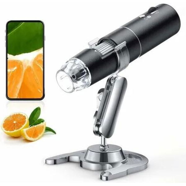 Wireless Digital Microscope 1000X HD USB Camera for iPhone Android iPad WiFi Handheld Microscope with Adjustable Stand Holiday Teens Gift