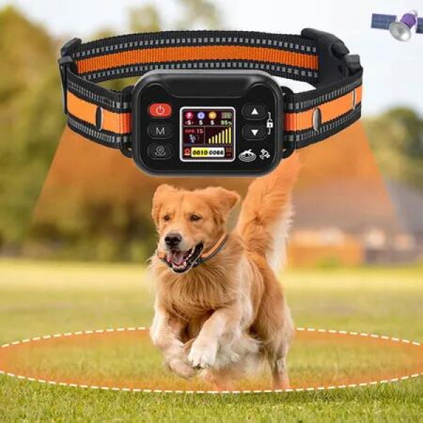Wireless Dog Fence, Electric Fence for Dogs, Adjustable Warning Strength and 3 Modes, Suitable for 15-120LBS Dogs (Black Orange)