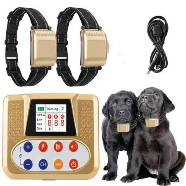 Wireless Dog Fence Electric Pet Training Collar for 2 Dogs,Adjustable Control Range 2000 Feet,Waterproof,Vibration Shock,Suitable for Large and Medium Dogs